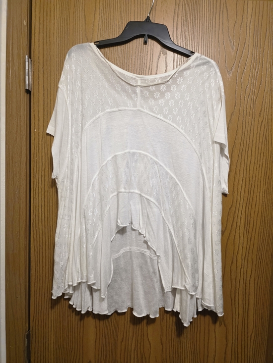 We The People Tops - Women’s Cream Layered Swing Tunic Top - Lightweight Casual